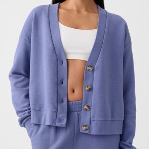 GAP Periwinkle Blue/Purple Button Up Ribbed Knit Cardigan Size Medium